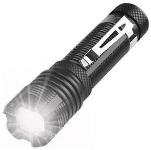 Ecocleanpath Mini Flashlight Super Bright, 5 Modes Zoomable & Waterproof, 100m Range Pocket Light (Black)