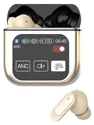 Wireless Earbuds with ANC Touch Screen, Bluetooth 5.4, IPX7 Waterproof, Champagne - Noise Cancelling for iOS/Android Wireless Earbuds with ANC Touch Screen, Bluetooth 5.4, IPX7 Waterproof, Champagne - Noise Cancelling for iOS/Android