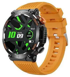 Ecocleanpath 1.46" Smart Watch, 100 Sports Modes, 30-Day Battery, IP67 Waterproof, Orange for iOS/Android