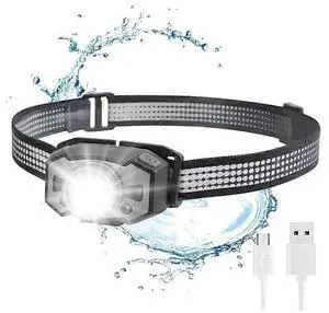 Ecocleanpath USB Rechargeable Headlamp with Red Light & Gesture Sensor, 210LM 6 Modes Zoomable Waterproof Torch for Running, Camping Ecocleanpath USB Rechargeable Headlamp with Red Light & Gesture Sensor, 210LM 6 Modes Zoomable Waterproof Torch for Running, Camping