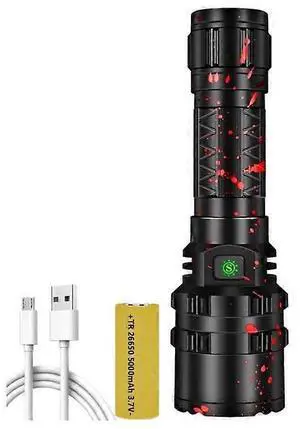 Ecocleanpath XHP50.2 LED Flashlight, USB Rechargeable Work Light with 26650 Battery, Black Ecocleanpath XHP50.2 LED Flashlight, USB Rechargeable Work Light with 26650 Battery, Black