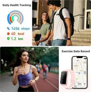 Ecocleanpath Smart Watch 1.47" Fitness Tracker with Heart Rate, Blood Oxygen, Sleep Monitor & Notifications (Black)