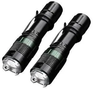 Ecocleanpath 2-Pack 5000LM Zoomable LED Flashlight, 3 Modes & Water Resistant for Outdoor Use (Black)