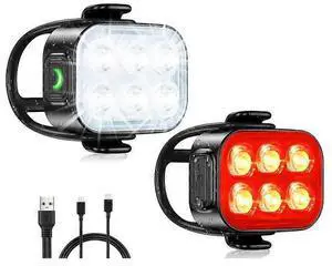 EcocleanpathUltra Slim USB Rechargeable Bike Lights, 1.5H Fast Charge, IP65 Waterproof, 4+6 Modes for Night Riding (Black) EcocleanpathUltra Slim USB Rechargeable Bike Lights, 1.5H Fast Charge, IP65 Waterproof, 4+6 Modes for Night Riding (Black)