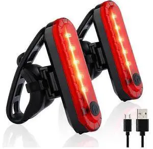 EcocleanpathRechargeable Bike Tail Light 2-Pack, 240° Daytime Visible Red Rear Bicycle Light, USB & Waterproof EcocleanpathRechargeable Bike Tail Light 2-Pack, 240° Daytime Visible Red Rear Bicycle Light, USB & Waterproof