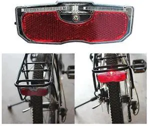 Ecocleanpath80mm Screw Mount Bike Tail Light, Aluminum Alloy Reflective Rear Light for Bicycle Safety (Black)