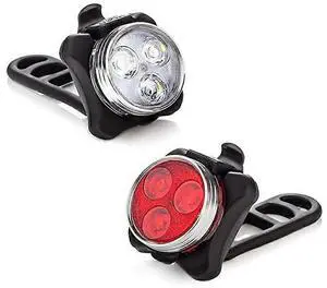 EcocleanpathUSB Rechargeable Bike Light Set, 4 Modes Waterproof Headlight & Taillight for Cycling, Camping, Hiking (Black) EcocleanpathUSB Rechargeable Bike Light Set, 4 Modes Waterproof Headlight & Taillight for Cycling, Camping, Hiking (Black)