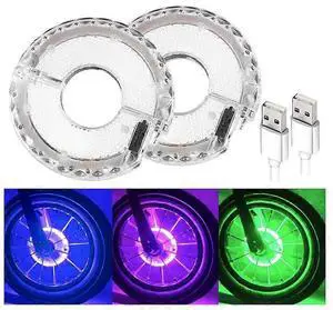 EcocleanpathRechargeable Bike Wheel Lights Hub, 7 Color LED Spoke Lights, Waterproof Cycling Safety Light (White) EcocleanpathRechargeable Bike Wheel Lights Hub, 7 Color LED Spoke Lights, Waterproof Cycling Safety Light (White)