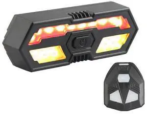 EcocleanpathWireless Bike Turn Signal & Brake Light - Rechargeable, 6 Modes, Waterproof (Black)