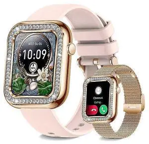 Ecocleanpath Women's Smartwatch with Bluetooth Calls, 1.57" Pink, IP67 Waterproof, Female Health Tracking Ecocleanpath Women's Smartwatch with Bluetooth Calls, 1.57" Pink, IP67 Waterproof, Female Health Tracking