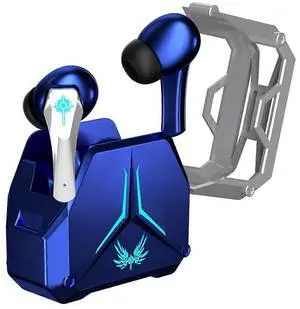 Bluetooth 5.2 TWS Wireless Earphones, 24H Playtime & Low Latency Gaming Mode, Blue