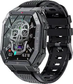 Ecocleanpath Military Smart Watch for Men, 1.85" HD Display, Heart Rate Monitor, Fitness Tracker, iPhone/Android Compatible