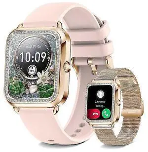 Ecocleanpath Rhinestone Smartwatch with Bluetooth Calls, 1.57" HD Touchscreen, 20 Sports Modes, Gold Ecocleanpath Rhinestone Smartwatch with Bluetooth Calls, 1.57" HD Touchscreen, 20 Sports Modes, Gold