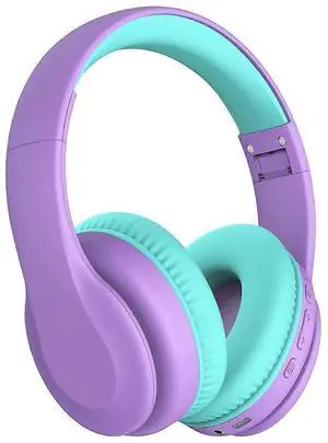 Kids Bluetooth Headphones 85/94dB Volume Limit, 60H Playtime, Memory Foam, Purple