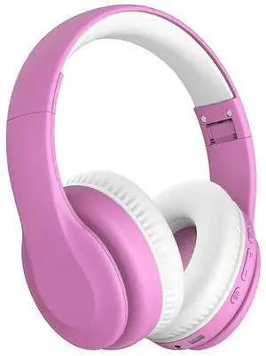 Kids Bluetooth 5.3 Headphones with 85/94dB Volume Limit, Built-in Mic, 60H Play - Pink Kids Bluetooth 5.3 Headphones with 85/94dB Volume Limit, Built-in Mic, 60H Play - Pink