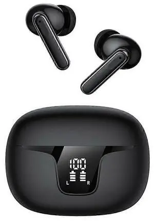 Bluetooth 5.3 In-Ear Headphones with Active Noise Cancelling, HiFi Stereo & Mic, 24H Playtime (Black) Bluetooth 5.3 In-Ear Headphones with Active Noise Cancelling, HiFi Stereo & Mic, 24H Playtime (Black)