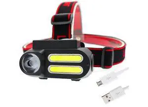 Ecocleanpath Portable XPE+2*COB LED Headlamp, Waterproof Work Light with 18650 Battery for Outdoor Night Use (Black) Ecocleanpath Portable XPE+2*COB LED Headlamp, Waterproof Work Light with 18650 Battery for Outdoor Night Use (Black)