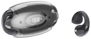 Bluetooth 5.3 Open Ear Clip Headphones with Mic, 30H Playtime, IPX5 Sweatproof - Black Bluetooth 5.3 Open Ear Clip Headphones with Mic, 30H Playtime, IPX5 Sweatproof - Black