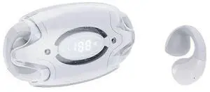 White Open Ear Clip Headphones Bluetooth 5.3 with Mic, 30H Playtime for Women & Girls White Open Ear Clip Headphones Bluetooth 5.3 with Mic, 30H Playtime for Women & Girls