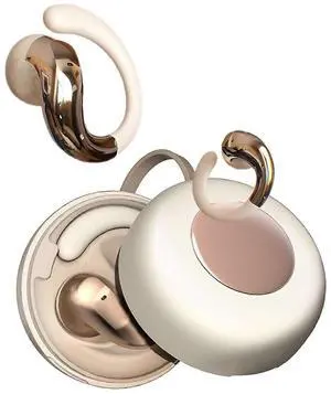 Beige Bluetooth Ear Clip Earbuds with Ear Hook, 5H Playback & Sweatproof for iPhone/Android Beige Bluetooth Ear Clip Earbuds with Ear Hook, 5H Playback & Sweatproof for iPhone/Android