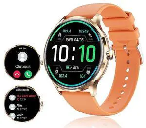 Ecocleanpath 1.39" Smart Watch, Bluetooth 5.2, IP67 Waterproof, 114 Sports Modes, Orange Unisex for iPhone Android