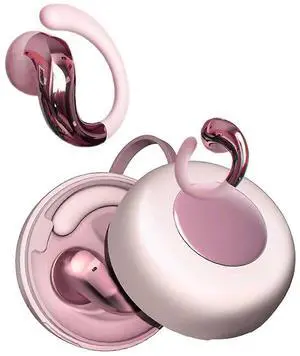 Pink Bluetooth Ear Clip Earbuds with Ear Hook, 5H Playback & Sweatproof for iPhone/Android Pink Bluetooth Ear Clip Earbuds with Ear Hook, 5H Playback & Sweatproof for iPhone/Android