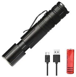 Ecocleanpath XHP50 LED Tactical Flashlight, 10000 Lumens, 4 Modes & Stepless Dimming, USB Rechargeable, IPX4 Waterproof (Black) Ecocleanpath XHP50 LED Tactical Flashlight, 10000 Lumens, 4 Modes & Stepless Dimming, USB Rechargeable, IPX4 Waterproof (Black)