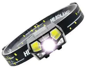 Ecocleanpath USB Rechargeable LED Headlamp, Bright Waterproof Hard Hat Light for Outdoor Use (Black)