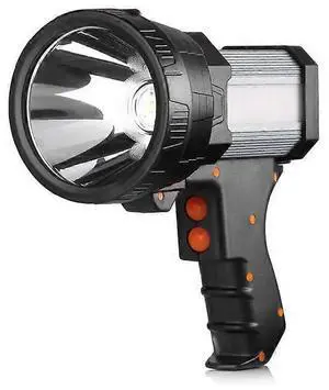 Ecocleanpath 6000 Lumens Rechargeable Spotlight with Red/Blue Warning Light, Handheld Flashlight for Outdoor Use (Black) Ecocleanpath 6000 Lumens Rechargeable Spotlight with Red/Blue Warning Light, Handheld Flashlight for Outdoor Use (Black)