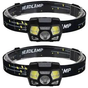 Ecocleanpath 2-Pack USB Rechargeable LED Headlamp with Motion Sensor, XPE COB Red Light for Camping & Hunting (Black) Ecocleanpath 2-Pack USB Rechargeable LED Headlamp with Motion Sensor, XPE COB Red Light for Camping & Hunting (Black)
