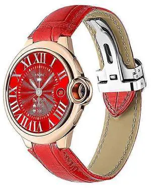 Ecocleanpath Smart Watch with 1.32" HD Screen, IP67 Waterproof, Bluetooth Calling & Health Tracking, Red