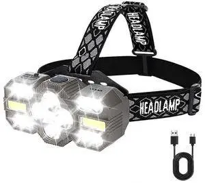 Ecocleanpath Rechargeable 22000 Lumen Headlamp with Red Light, 14 LED Waterproof Headlight, 8+2 Modes (Black) Ecocleanpath Rechargeable 22000 Lumen Headlamp with Red Light, 14 LED Waterproof Headlight, 8+2 Modes (Black)