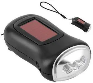 Ecocleanpath Solar & Hand Crank Flashlight, Rechargeable LED Torch for Camping & Emergency (Black) Ecocleanpath Solar & Hand Crank Flashlight, Rechargeable LED Torch for Camping & Emergency (Black)