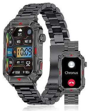 Ecocleanpath Smart Watch for Men 1.57'' Square Screen, Bluetooth Calls, 20-Day Battery, 100+ Sports Modes, Black Ecocleanpath Smart Watch for Men 1.57'' Square Screen, Bluetooth Calls, 20-Day Battery, 100+ Sports Modes, Black