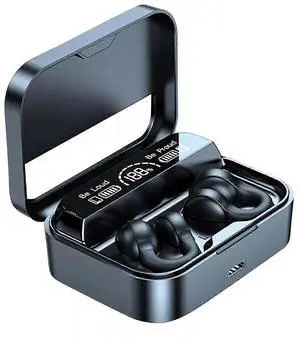 Digital Display Bone Conduction Headset, Bluetooth 5.3 Low Latency, Clip-On Noise Reduction, 30H Battery Life (Black) Digital Display Bone Conduction Headset, Bluetooth 5.3 Low Latency, Clip-On Noise Reduction, 30H Battery Life (Black)