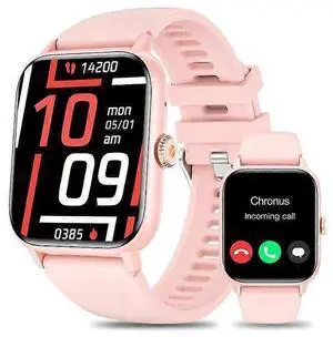 Ecocleanpath Women's Smart Watch with Call Function, SpO2 Monitor, 123 Sports Modes, Pink for Android iOS