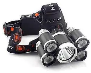 Ecocleanpath USB Rechargeable 18650 LED Headlamp, 109° Adjustable Head Torch for Camping, Hiking & Fishing (Black)