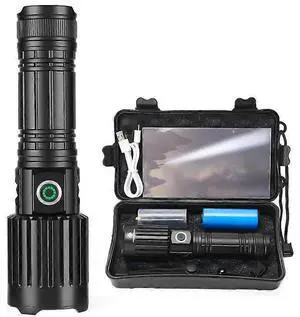 Ecocleanpath 5000 Lumen LED Tactical Flashlight, IPX5 Waterproof Zoomable 5 Modes for Outdoor Camping Hunting (Black) Ecocleanpath 5000 Lumen LED Tactical Flashlight, IPX5 Waterproof Zoomable 5 Modes for Outdoor Camping Hunting (Black)