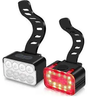 Ecocleanpath900 Lumen USB-C Rechargeable Bike Light Set, Super Bright Front & Rear LED Bicycle Lights for Night Safety (Black) Ecocleanpath900 Lumen USB-C Rechargeable Bike Light Set, Super Bright Front & Rear LED Bicycle Lights for Night Safety (Black)