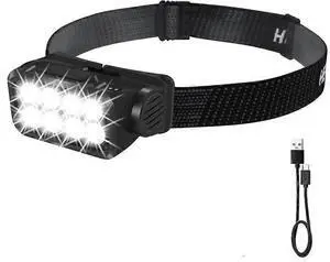 Ecocleanpath 1000 Lumen Rechargeable Headlamp with Motion Sensor, USB-C, IPX4 Waterproof - Black Ecocleanpath 1000 Lumen Rechargeable Headlamp with Motion Sensor, USB-C, IPX4 Waterproof - Black