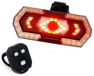 EcocleanpathSmart Bike Tail Light with Wireless Remote Turn Signals, 5 Modes, USB Rechargeable, IPX4 Waterproof (Black) EcocleanpathSmart Bike Tail Light with Wireless Remote Turn Signals, 5 Modes, USB Rechargeable, IPX4 Waterproof (Black)