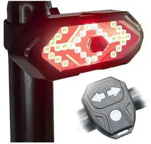 EcocleanpathWireless Bike Tail Light with Turn Signals & Remote Control - 110 Lumens, Waterproof, USB Rechargeable (Black) EcocleanpathWireless Bike Tail Light with Turn Signals & Remote Control - 110 Lumens, Waterproof, USB Rechargeable (Black)