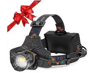 Ecocleanpath Rechargeable LED Headlamp 90K Lumens, IP68 Waterproof, 7 Modes & Power Bank - Black Ecocleanpath Rechargeable LED Headlamp 90K Lumens, IP68 Waterproof, 7 Modes & Power Bank - Black