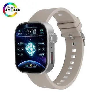 Ecocleanpath Silver Smartwatch with SIM & 4G Camera, 1.43" AMOLED Display, Bluetooth Calls, Health Tracking