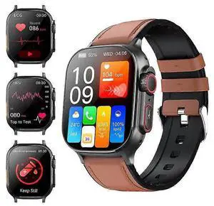 Ecocleanpath Smart Watch 2.01" 4G, ECG & Blood Oxygen Monitor, 100+ Sports Modes, Black