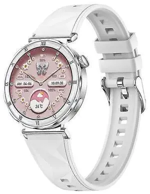 Ecocleanpath I222 1.19" AMOLED Smartwatch with Bluetooth Calling, Health & Sport Modes (White)