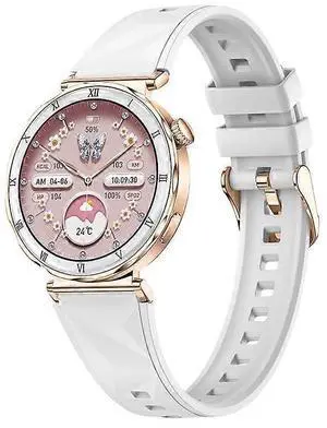 Ecocleanpath I222 1.19" AMOLED Bluetooth Smartwatch - White | Health & Call Notifications