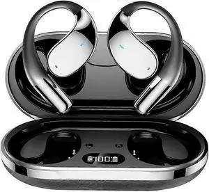 AI Translation Earbuds Q39 Open-Ear Wireless Bluetooth Headset with LED Display, 14.2mm Hi-Fi for Business & Travel (Black) AI Translation Earbuds Q39 Open-Ear Wireless Bluetooth Headset with LED Display, 14.2mm Hi-Fi for Business & Travel (Black)