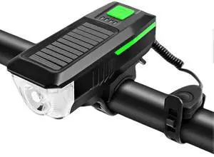 EcocleanpathSolar/USB Bike Horn Light, 120dB Horn & 200m Beam, Waterproof Headlight for Mountain/Road Biking EcocleanpathSolar/USB Bike Horn Light, 120dB Horn & 200m Beam, Waterproof Headlight for Mountain/Road Biking