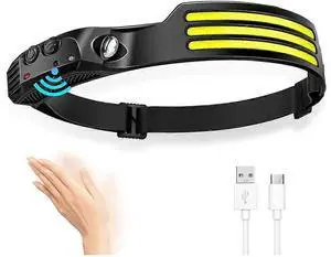 Ecocleanpath Rechargeable LED Headlamp with Motion Sensor, 230° Wide Beam, Waterproof Headlight (Black) Ecocleanpath Rechargeable LED Headlamp with Motion Sensor, 230° Wide Beam, Waterproof Headlight (Black)